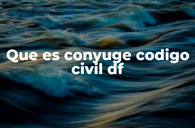 Que es Conyuge Codigo Civil Df