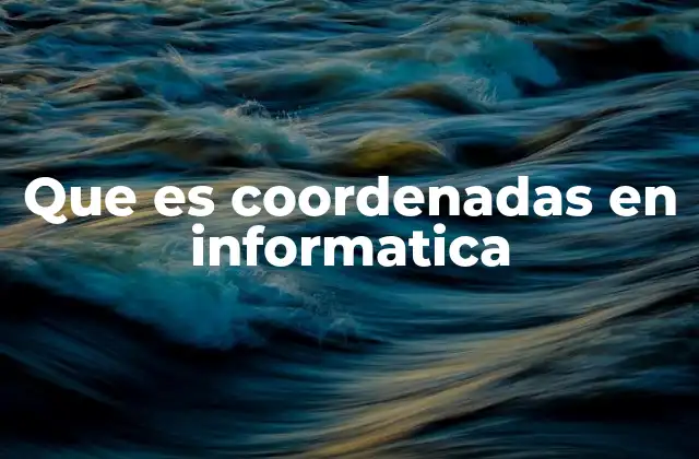 Que es Coordenadas en Informatica