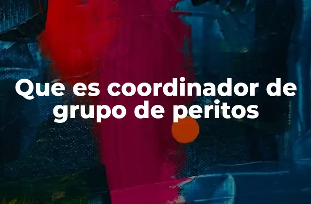 Que es Coordinador de Grupo de Peritos