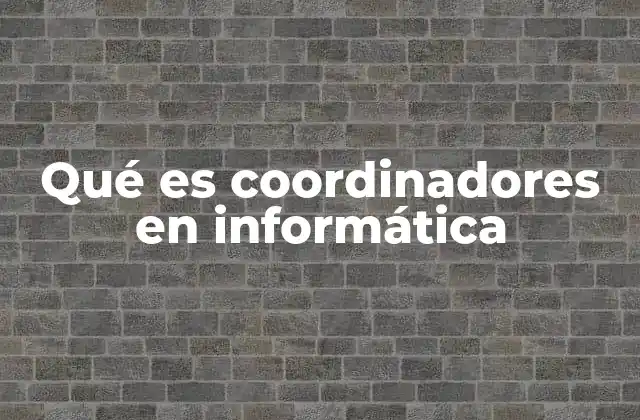 Qué es Coordinadores en Informática