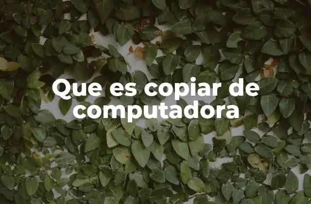 Que es Copiar de Computadora