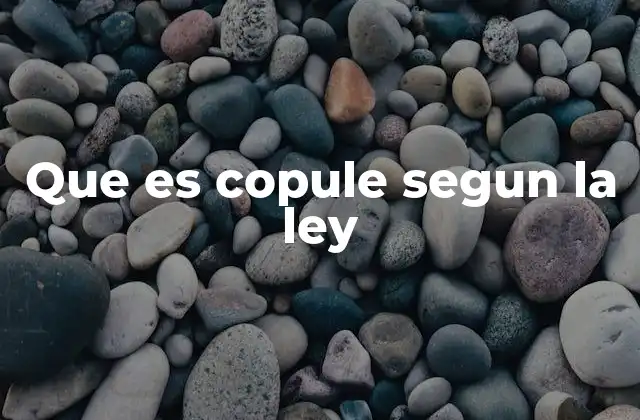 Que es Copule Segun la Ley