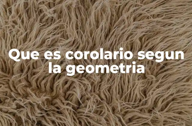 Que es Corolario Segun la Geometria