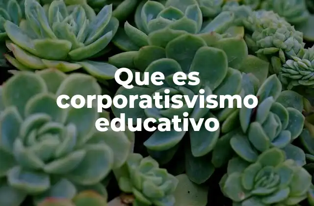 Que es Corporatisvismo Educativo
