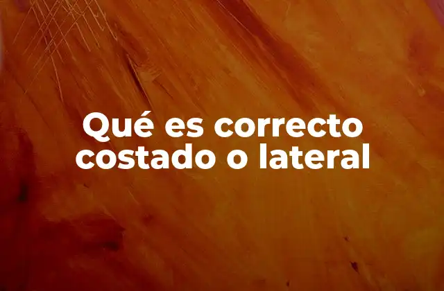 Qué es Correcto Costado o Lateral 2 Diferencias entre costado y lateral sin mencionar directamente la palabra clave