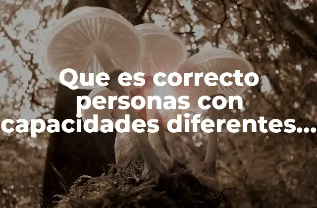 Que es Correcto Personas con Capacidades Diferentes o Discpacitados