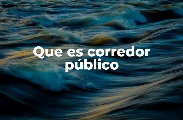 Que es Corredor Público