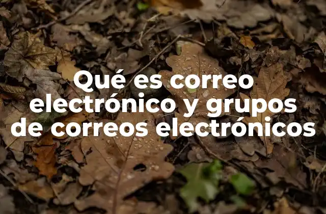Qué es Correo Electrónico y Grupos de Correos Electrónicos