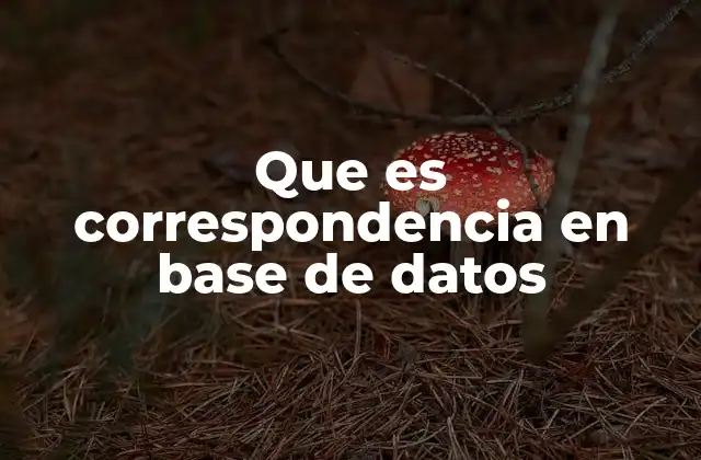 Que es Correspondencia en Base de Datos