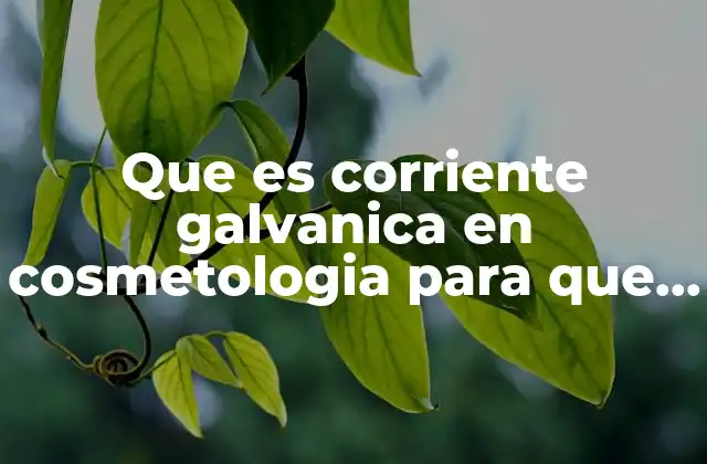 Que es Corriente Galvanica en Cosmetologia para que Sirve