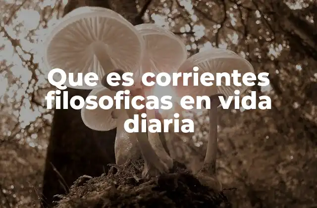 Que es Corrientes Filosoficas en Vida Diaria