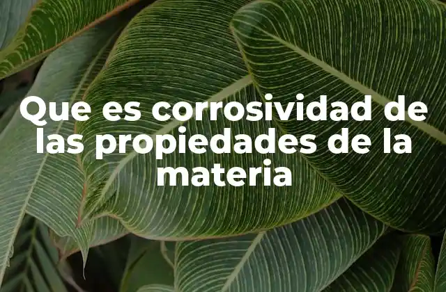Que es Corrosividad de las Propiedades de la Materia