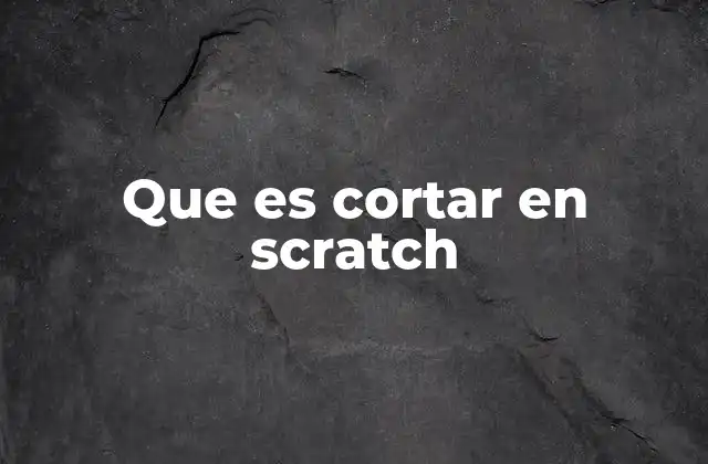 Que es Cortar en Scratch