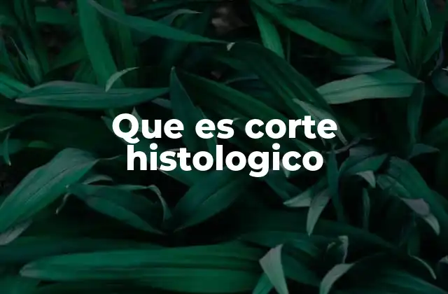 Que es Corte Histologico