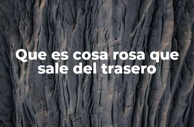 Que es Cosa Rosa que Sale Del Trasero