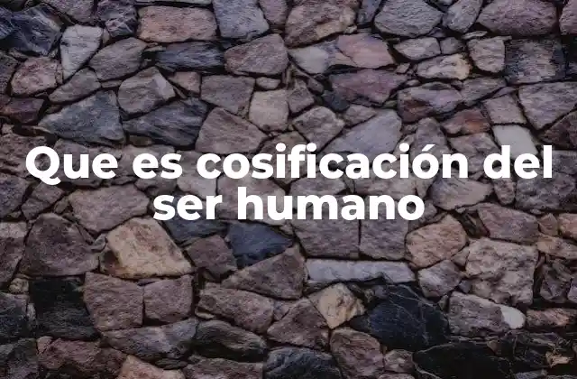 Que es Cosificación Del Ser Humano