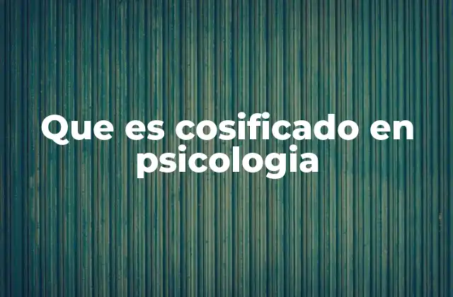 Que es Cosificado en Psicologia