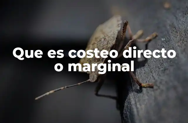 Que es Costeo Directo o Marginal