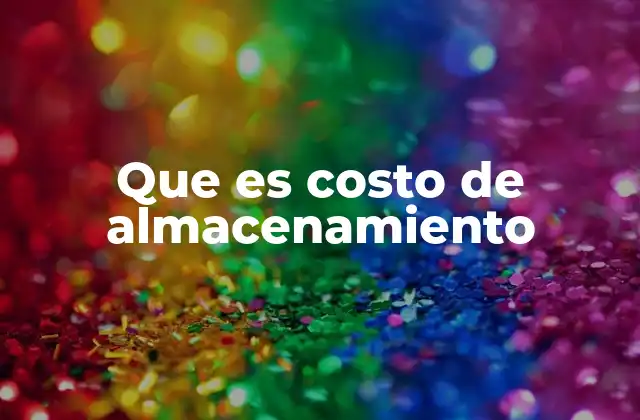 Que es Costo de Almacenamiento