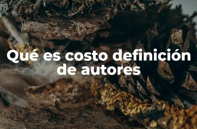 Qué es Costo Definición de Autores