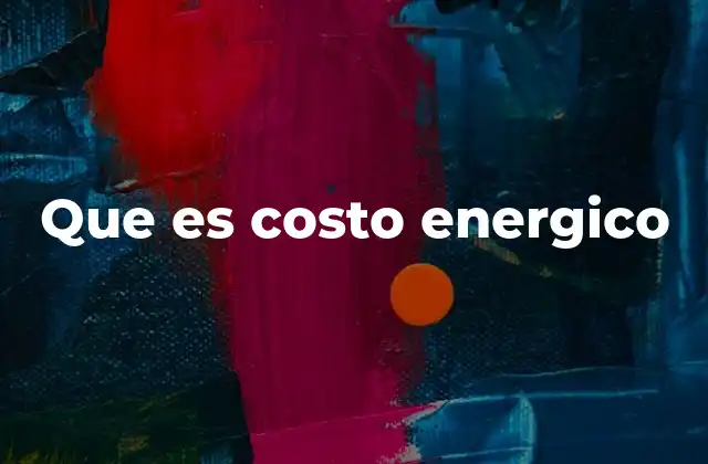 Que es Costo Energico