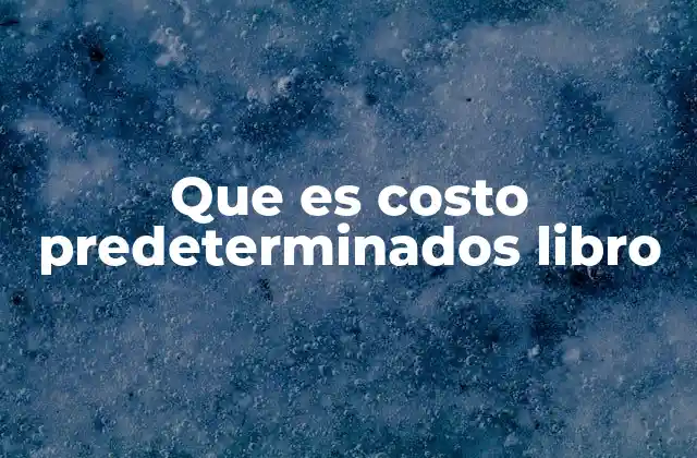 Que es Costo Predeterminados Libro