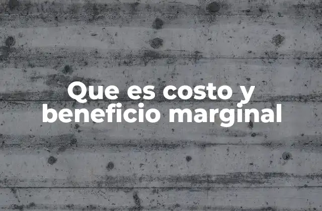 Que es Costo y Beneficio Marginal