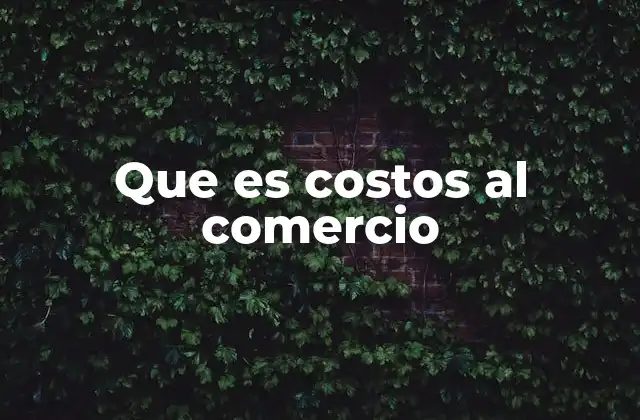 Que es Costos Al Comercio