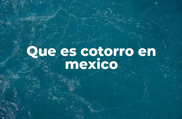 Que es Cotorro en Mexico