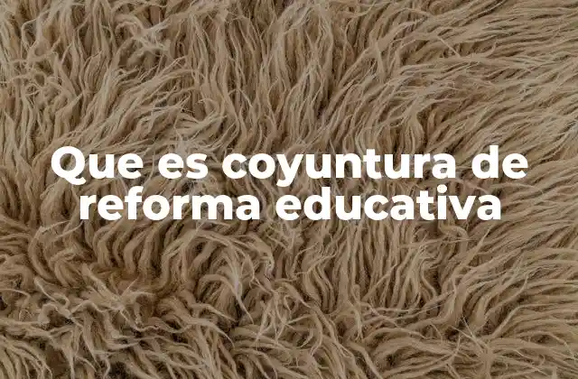 Que es Coyuntura de Reforma Educativa