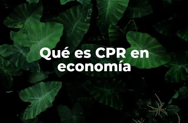 Qué es Cpr en Economía
