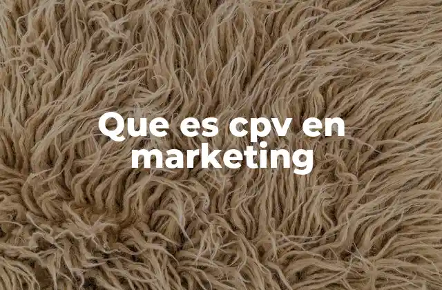 Que es Cpv en Marketing