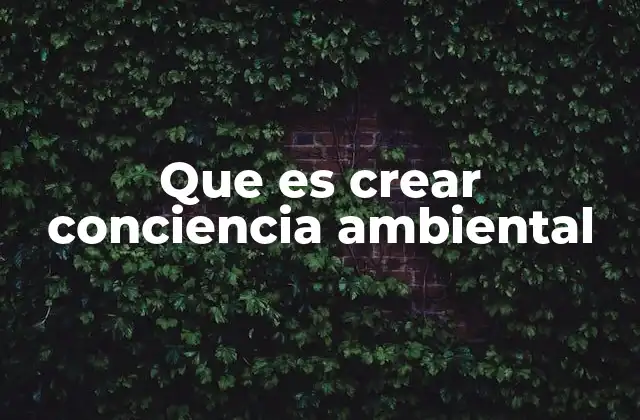 Que es Crear Conciencia Ambiental