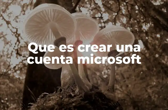 Que es Crear una Cuenta Microsoft