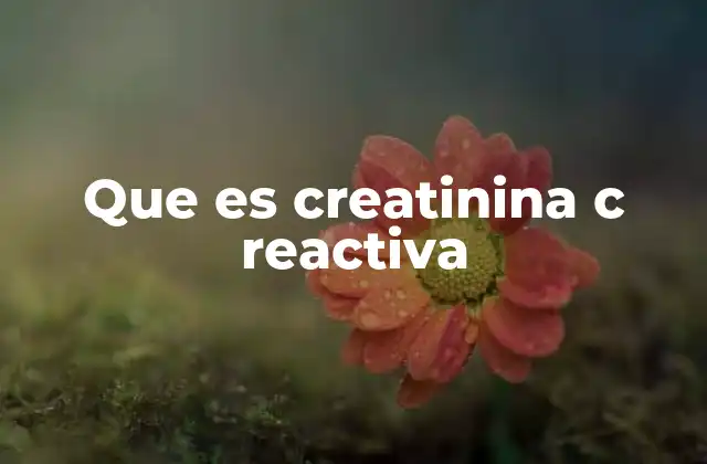 Que es Creatinina C Reactiva