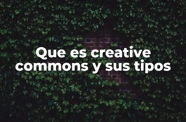 Que es Creative Commons y Sus Tipos