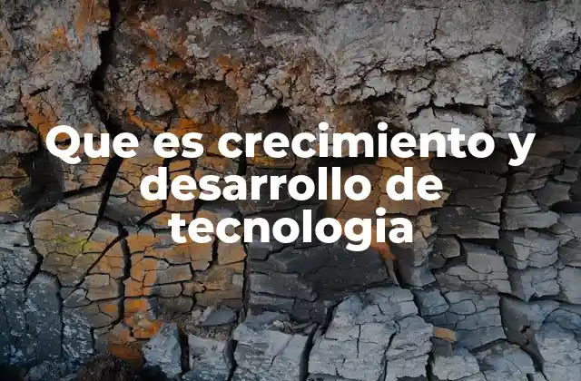 Que es Crecimiento y Desarrollo de Tecnologia