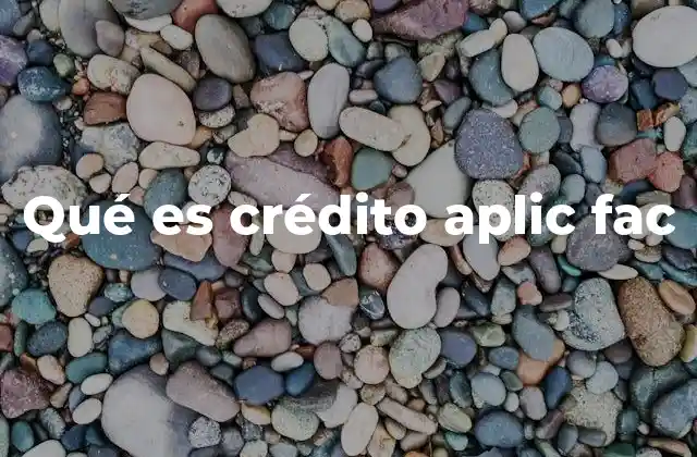 Qué es Crédito Aplic Fac
