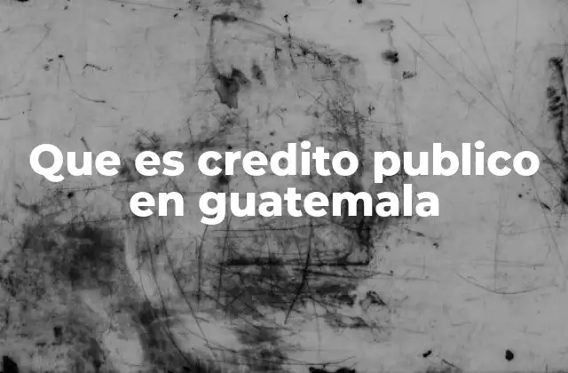 Que es Credito Publico en Guatemala