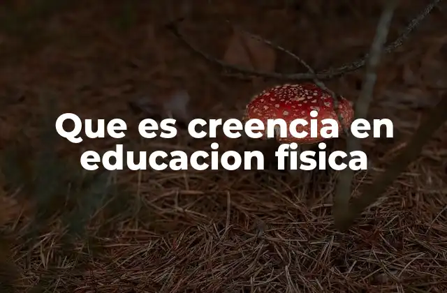 Que es Creencia en Educacion Fisica