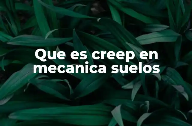 Que es Creep en Mecanica Suelos