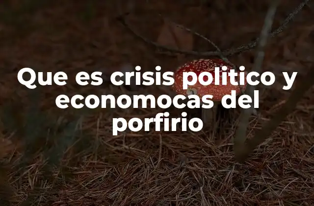 Que es Crisis Politico y Economocas Del Porfirio