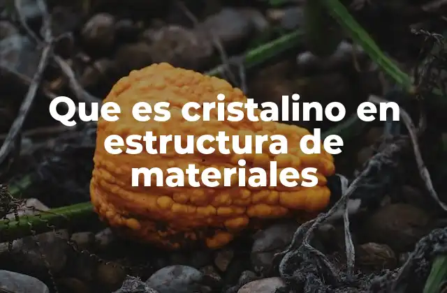 Que es Cristalino en Estructura de Materiales