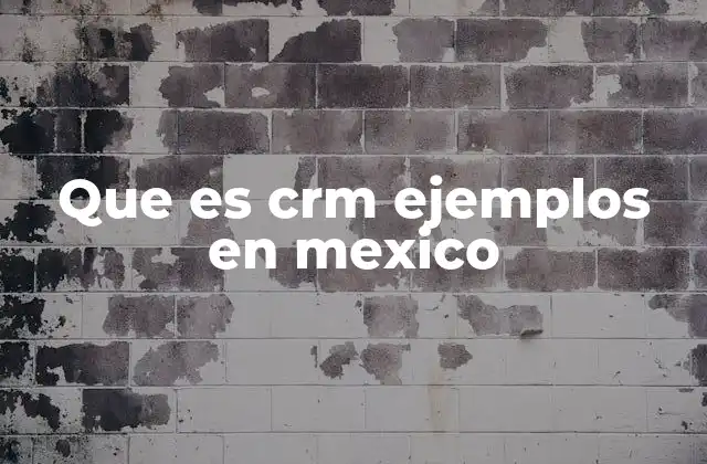 Que es Crm Ejemplos en Mexico