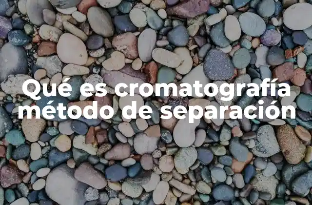 Qué es Cromatografía Método de Separación