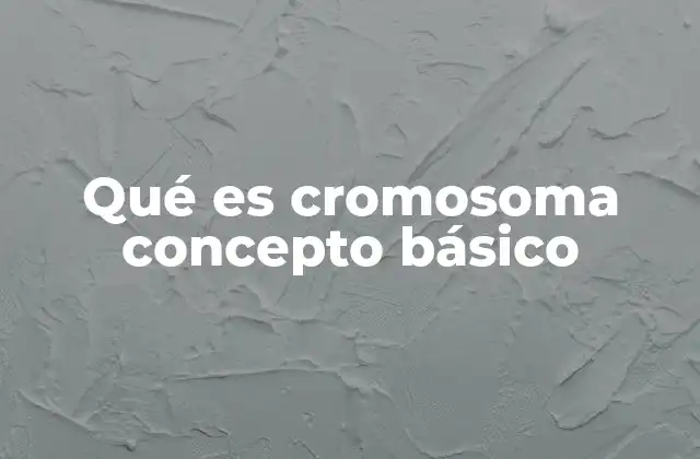 Qué es Cromosoma Concepto Básico