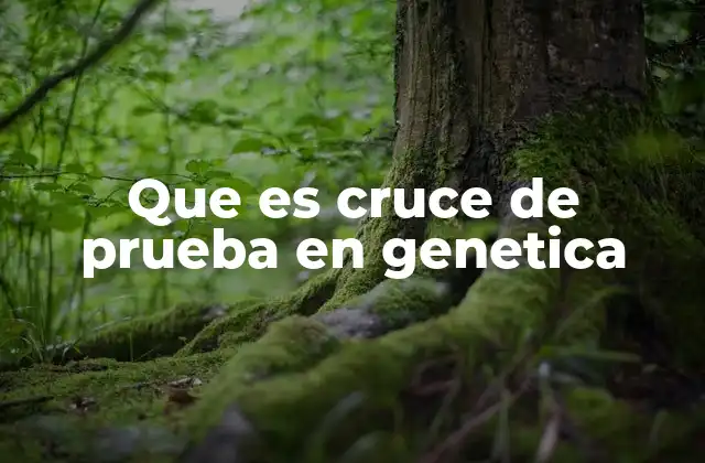 Que es Cruce de Prueba en Genetica