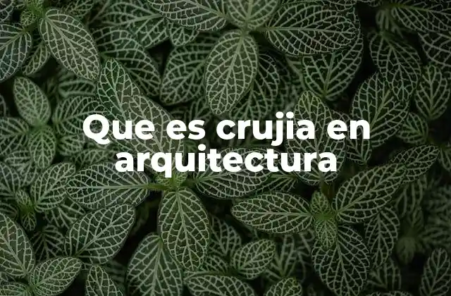 Que es Crujia en Arquitectura