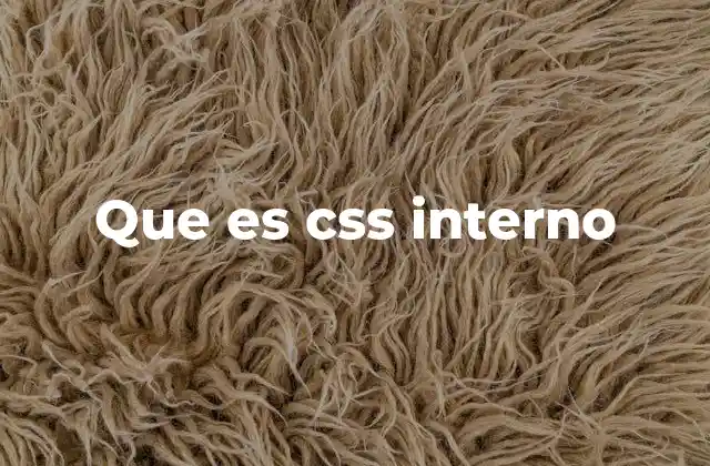 Que es Css Interno