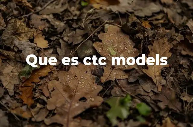Que es Ctc Models